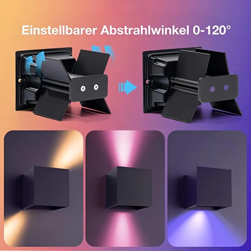 166205-kbydme.jpg Applique murale en aluminium, lampe LED RGB connectée, 16 millions de couleurs, étanche IP65 – Image 5
