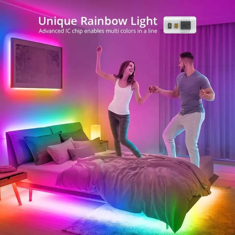166214-39bpxt.jpg Bande lumineuse LED RGB/IC connectée, WiFi, étanche, rythme musical, 5 à 10 m – Image 2