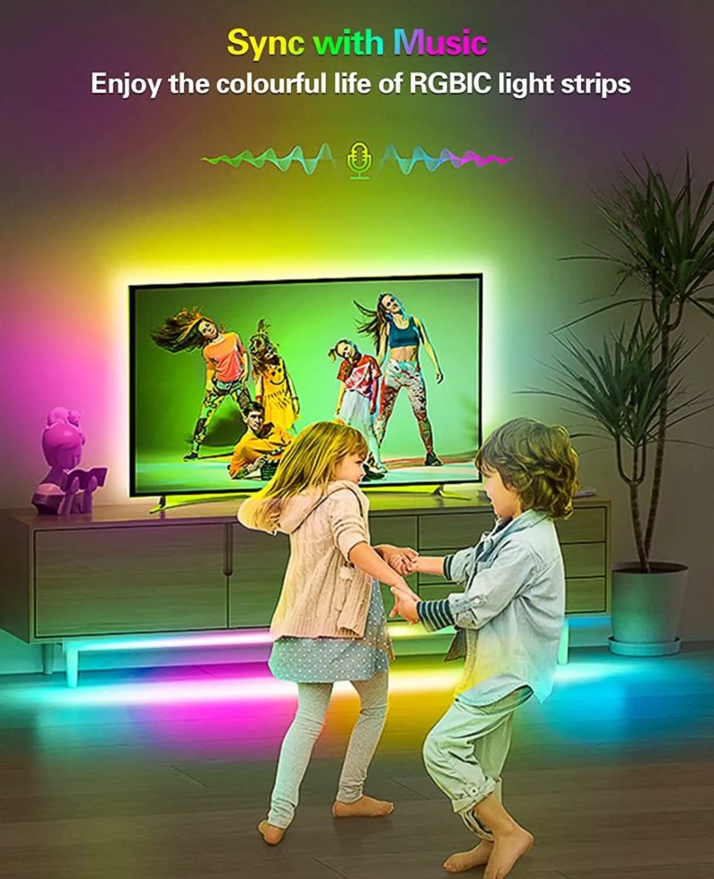 166214-qiyxzx.jpg Bande lumineuse LED RGB/IC connectée, WiFi, étanche, rythme musical, 5 à 10 m – Image 5