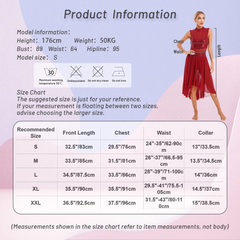 Robe de danse lyrique contemporaine, sans manches, dos nu, justaucorps en maille – Image 11