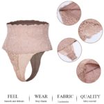 String taille haute, sans couture, culotte tanga en dentelle, contrôle du ventre, amincissant – Image 9