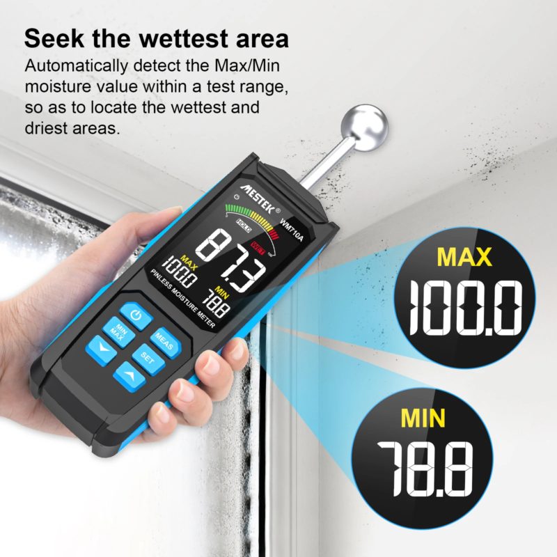 167020-6ocuay.jpg Humidimètre numérique WM710A, non destructif, pour bois, ciment et plâtre, mesure d'humidité – Image 5