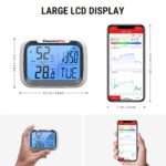 Thermomètre et hygromètre connecté, Bluetooth, rétro éclairage, station de météo – Image 3