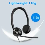 Casque audio USB avec microphone rotatif 360°, anti-bruit actif, pour centre d'appels, Webex, Zoom – Image 4