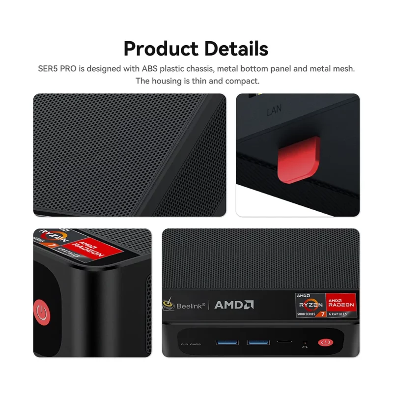 Mini PC AMD Ryzen 7 5700U, BT 5.2, WiFi 6, 16 Go RAM DDR4, 500 Go SSD NVMe, Windows 11 – Image 11