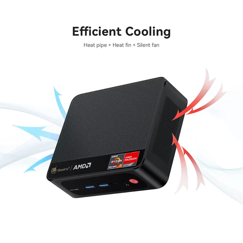 Mini PC AMD Ryzen 7 5700U, BT 5.2, WiFi 6, 16 Go RAM DDR4, 500 Go SSD NVMe, Windows 11 – Image 9
