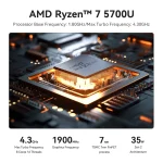 Mini PC AMD Ryzen 7 5700U, BT 5.2, WiFi 6, 16 Go RAM DDR4, 500 Go SSD NVMe, Windows 11 – Image 6