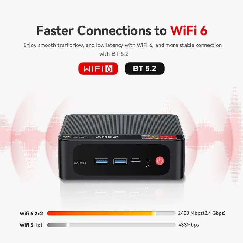 Mini PC AMD Ryzen 7 5700U, BT 5.2, WiFi 6, 16 Go RAM DDR4, 500 Go SSD NVMe, Windows 11 – Image 12
