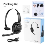 Casque audio sans fil avec microphone, Bluetooth 5.2, anti-bruit actif, pour centre d’appels – Image 7