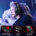 Casque de jeu sans fil avec microphone, UG01, supra-auriculaire, dongle USB 2.4Ghz, Bluetooth 5.0 – Image 2