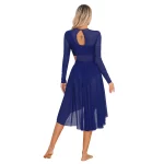 Robe de danse lyrique moderne, manches longues, paillettes, maille transparente, justaucorps – Image 8