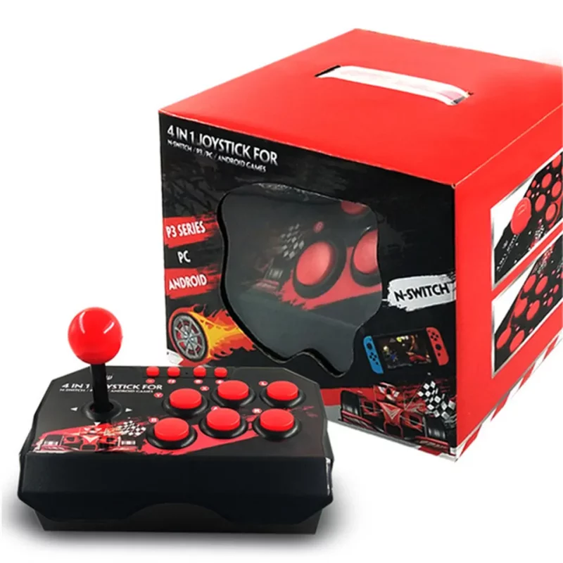 Manette de jeu filaire USB 4 en 1, rétro, pour PS3, Switch, PC, Android – Image 1