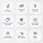 Mini PC Intel Core N5105 Jasper Lake, WiFi 5, BT 4.0, RAM DDR4, SSD M.2 NVMe, Windows 11 – Image 5