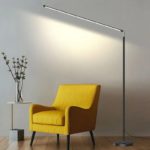 Lampadaire vertical LED, 28 W, design minimaliste, dimmable avec télécommande