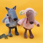 Peluche de p'tit loup et mouton mignon, avec vêtement doux et moelleux, 30 cm