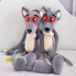Peluche géante de loup, les yeux d'amour, de 65 à 120 cm