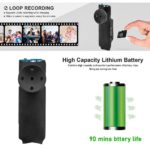 Mini caméra espion, bouton de chemise, 1080P, micro intégré, chargement USB, avec carte Micro SD 32GB – Image 3