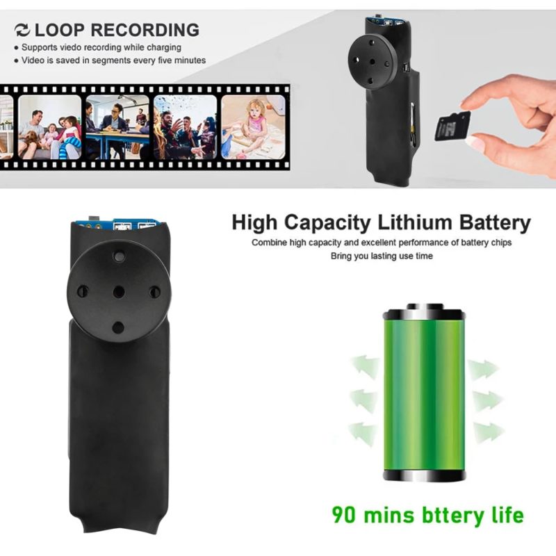 167671-q2eni9.jpg Mini caméra espion, bouton de chemise, 1080P, micro intégré, chargement USB, avec carte Micro SD 32GB – Image 3