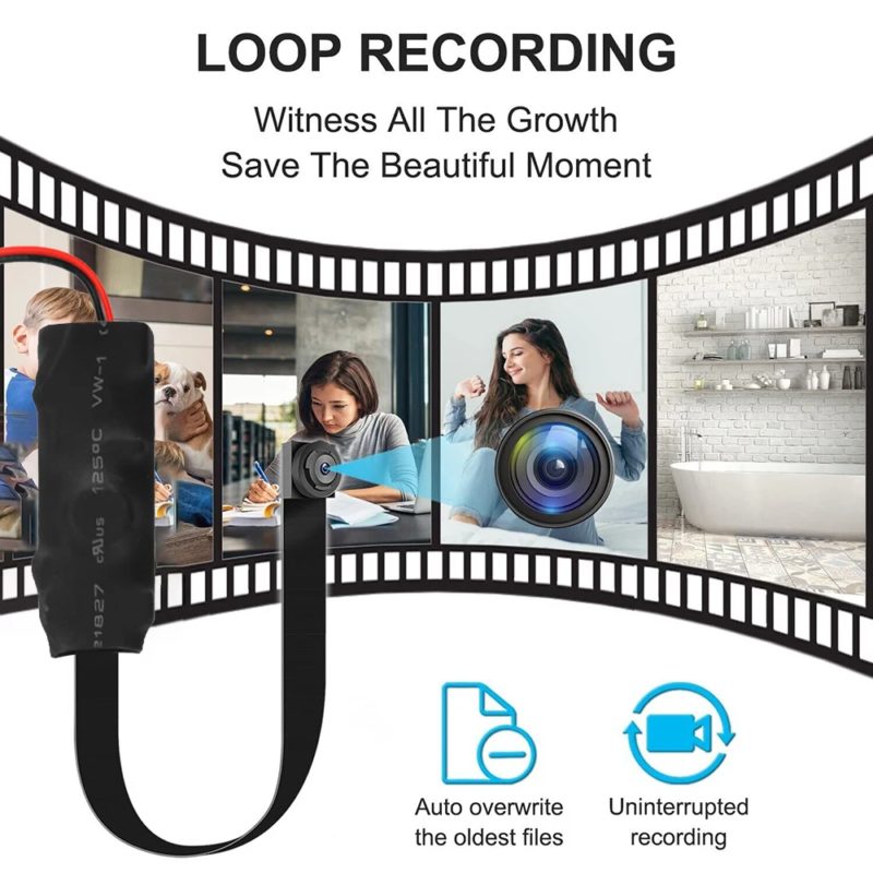 Mini caméra espion, 1080P, détection de mouvement, sécurité à domicile, bouton de chemise, avec télécommande – Image 3