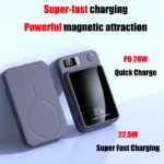 Chargeur de secours magnétique Qi, sans fil, 30'000mAh, 22.5W, charge rapide – Image 5