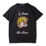 T-Shirt en coton brodé, L'Aveugle Par Amour, Tigre, manches courtes, col rond