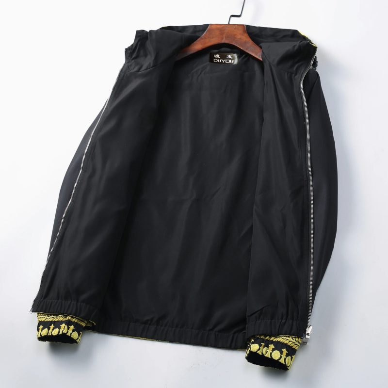 Veste en nylon imprimée, motif baroque, coupe droite, unisexe, noire – Image 5