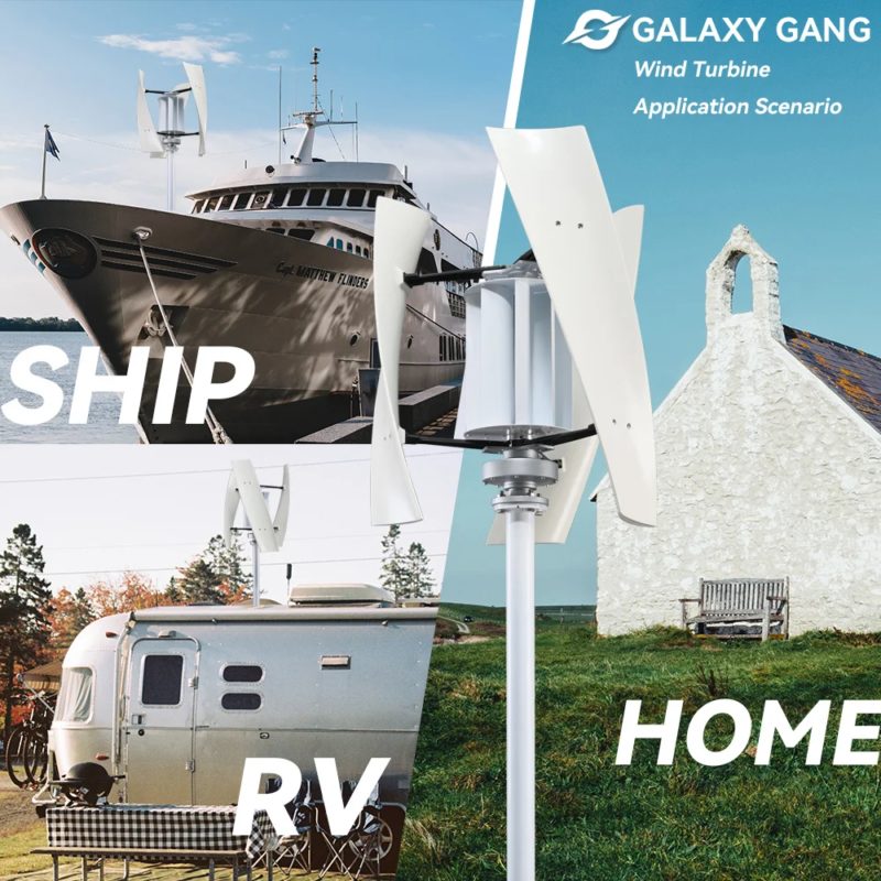 Energie éolienne à vent, 2000 à 5000W, turbine à axe vertical, générateur haute tension avec contrôleur hybride – Image 8