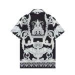 Chemise en coton pour homme, motif imprimé baroque, à manches courtes, décontractée – Image 2