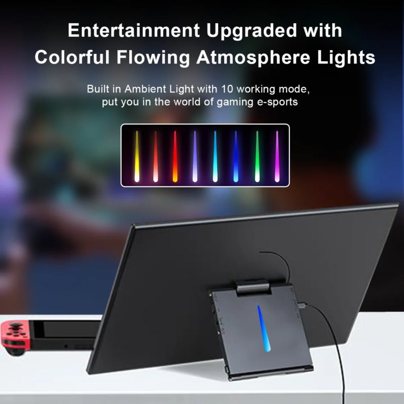 Moniteur portable 15.6", écran tactile, 1920x1080, HDMI, USB, Type C, avec support – Image 10