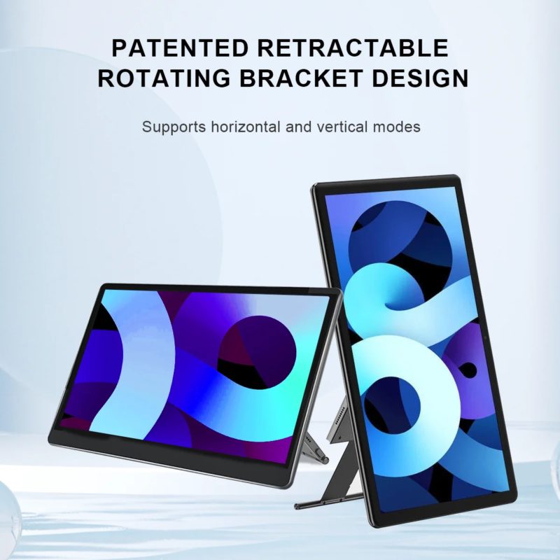 Moniteur portable 15.6", écran tactile, 1920x1080, HDMI, USB, Type C, avec support – Image 7