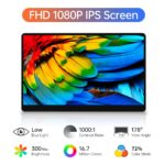 Moniteur portable 15.6", écran tactile, 1920x1080, HDMI, USB, Type C, avec support – Image 2
