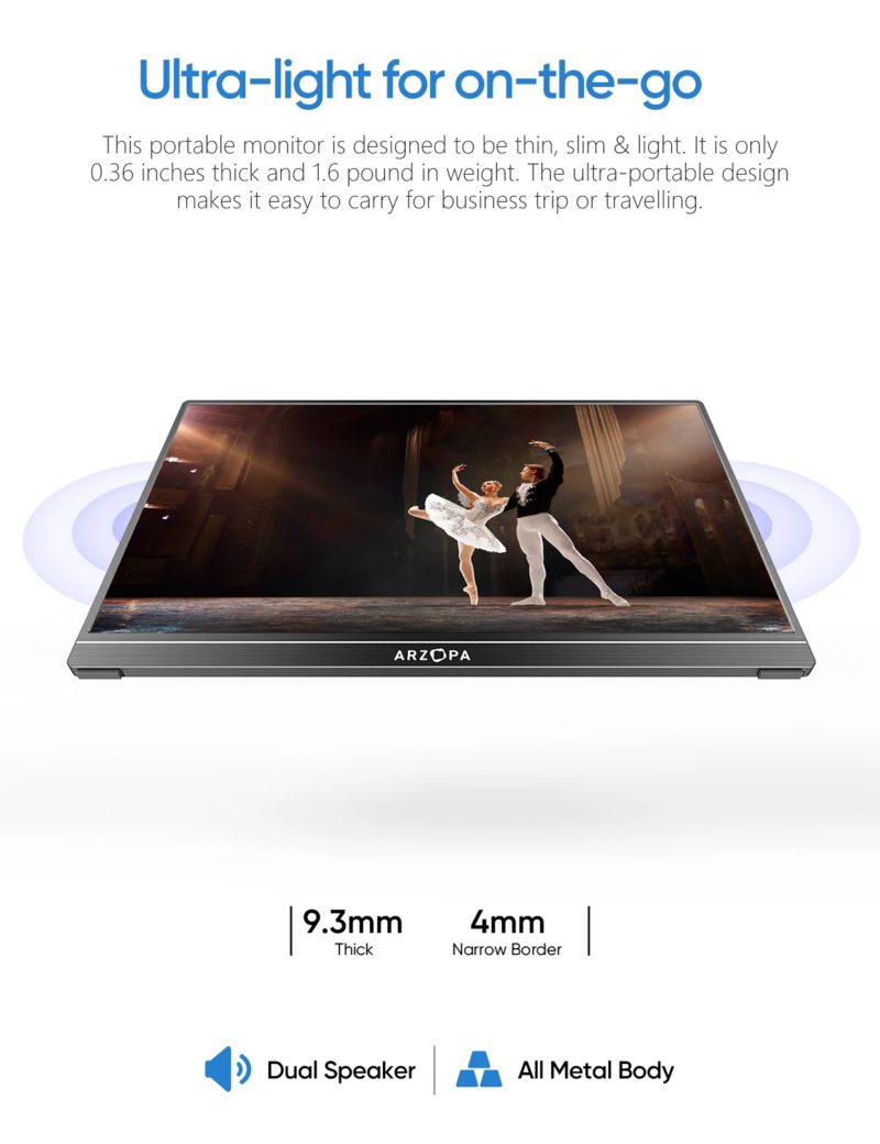 168360-6ufw85.jpg Moniteur portable 15.6″, écran IPS, 1920x1080, USB-C, Mini-HDMI – Image 6