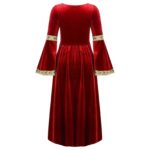 Costume de princesse médiéval pour fille, déguisement en velours à manches longues évasées – Image 5