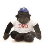 Peluche de gorille avec casquette et t-shirt DMX, ultra doux, 30 cm