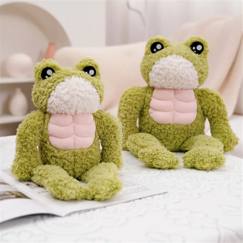 168701-zputfo.jpg Peluche de grenouille musclée, douce et amusante, 35 cm – Image 4