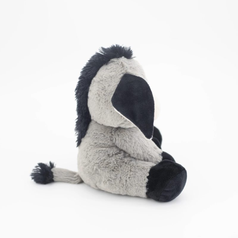 Peluche d'âne gris et noir, dessin animé, douce et confortable, 25 cm – Image 5