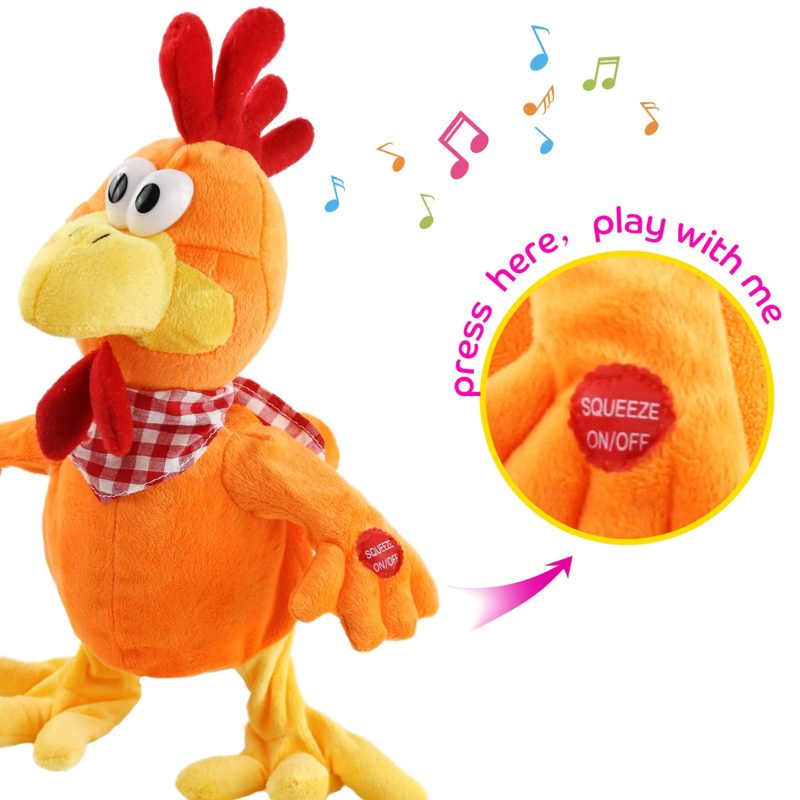Peluche de poulet amusante, danse sur de la musique, 38 cm – Image 2
