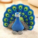 Peluche de paon bleu et vert, douce et confortable, 30 cm – Image 3