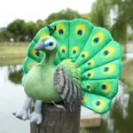 Peluche de paon bleu et vert, douce et confortable, 30 cm – Image 4
