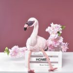 Peluche de flamant rose, réaliste, toucher doux, 37 cm