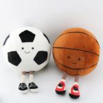 Peluche de ballon de foot et basket, douce et confortable, 28 cm