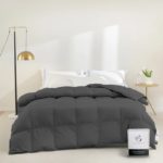 Couette en duvet d'oie, 100% coton, hydrophile et respirante, noire