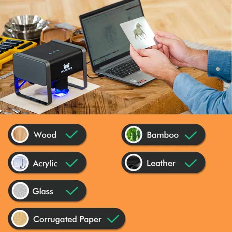 Graveur laser portable, CNC TX Pro 5500mW, marquage de logo, découpe, zone de gravure 85 x 85 mm – Image 3