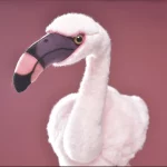 Peluche de flamant rose, réaliste, toucher doux, 37 cm – Image 2
