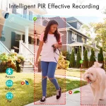 Caméra de surveillance WiFi, FHD 1080P, étanche, rechargeable, dispositif de sécurité extérieur et intérieur – Image 6