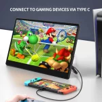 Moniteur portable 15.6", écran tactile, 1920x1080, HDMI, USB, Type C, avec support – Image 5