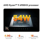 Mini PC AMD de gaming, Ryzen 9 6900HX, BT 5.2, WiFi 6, 2.5 Gbps, 32 Go RAM DDR5, 1T SSD NVMe, Windows 11 – Image 10
