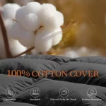 Couette en duvet d'oie, 100% coton, hydrophile et respirante, noire – Image 7
