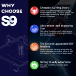 Graveur laser ultra fin 0.01mm, SCULPFUN S9, 5.5W, découpe précise, zone de gravure 410 x 420 mm – Image 6