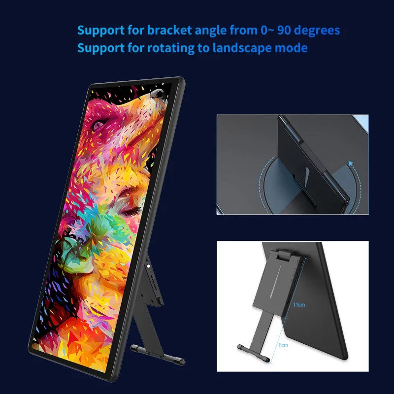 Moniteur portable 15.6", écran tactile, 1920x1080, HDMI, USB, Type C, avec support – Image 8